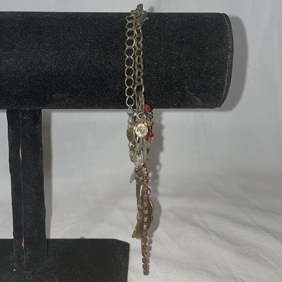 Chained Layered Bracelet with Charms - Picture 3 of 9